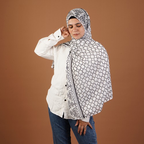 طرحة شيفون ديجيتال شكل عثماني