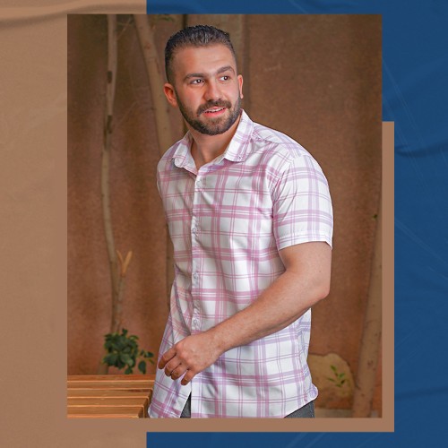 شيميز رجالي نص كاروهات بينك